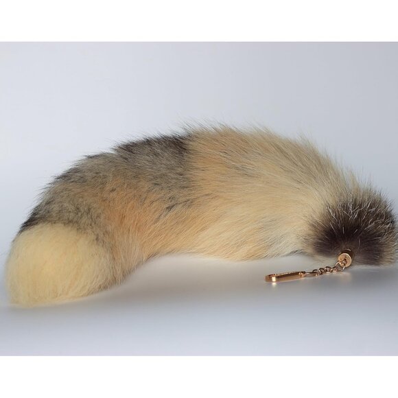 ⚡Yellow Grey Authentic Tail Charms With Golden Keychain Cosplay and Fashion - Picture 7 of 8